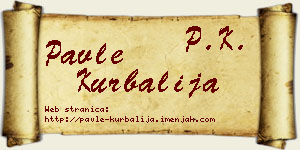 Pavle Kurbalija vizit kartica